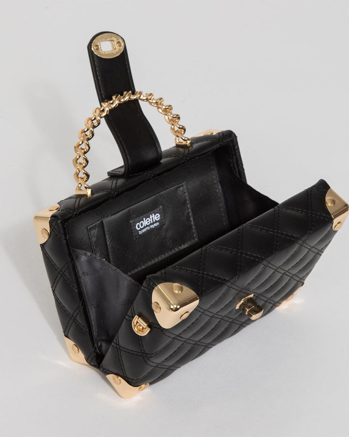 Colette by Colette Hayman Black Kendal Chain Handle Trunk Bag
