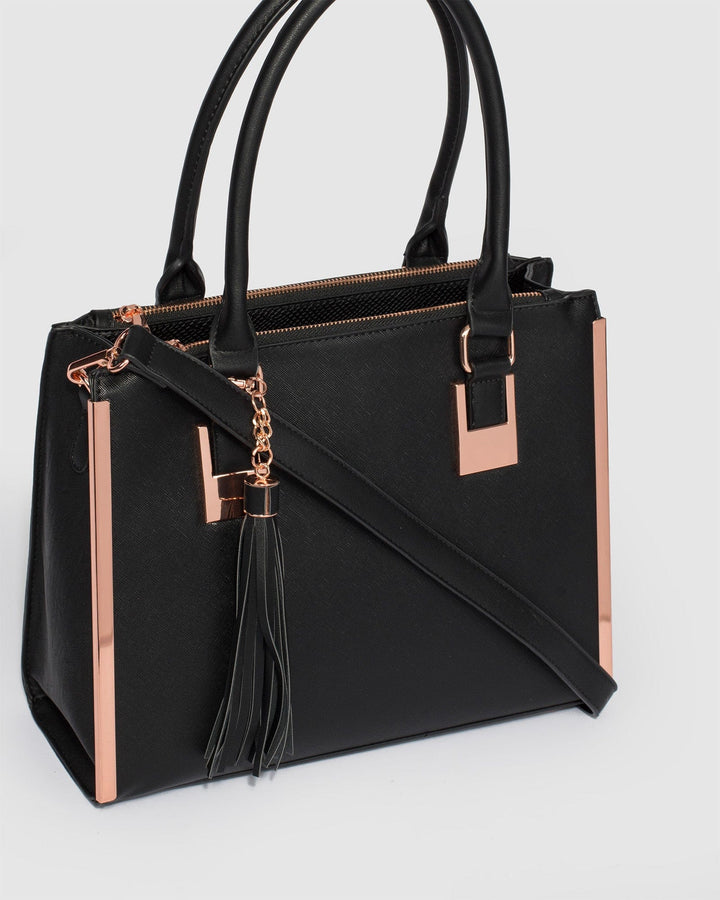 Colette by Colette Hayman Black Lucy Square Hardware Tote Bag