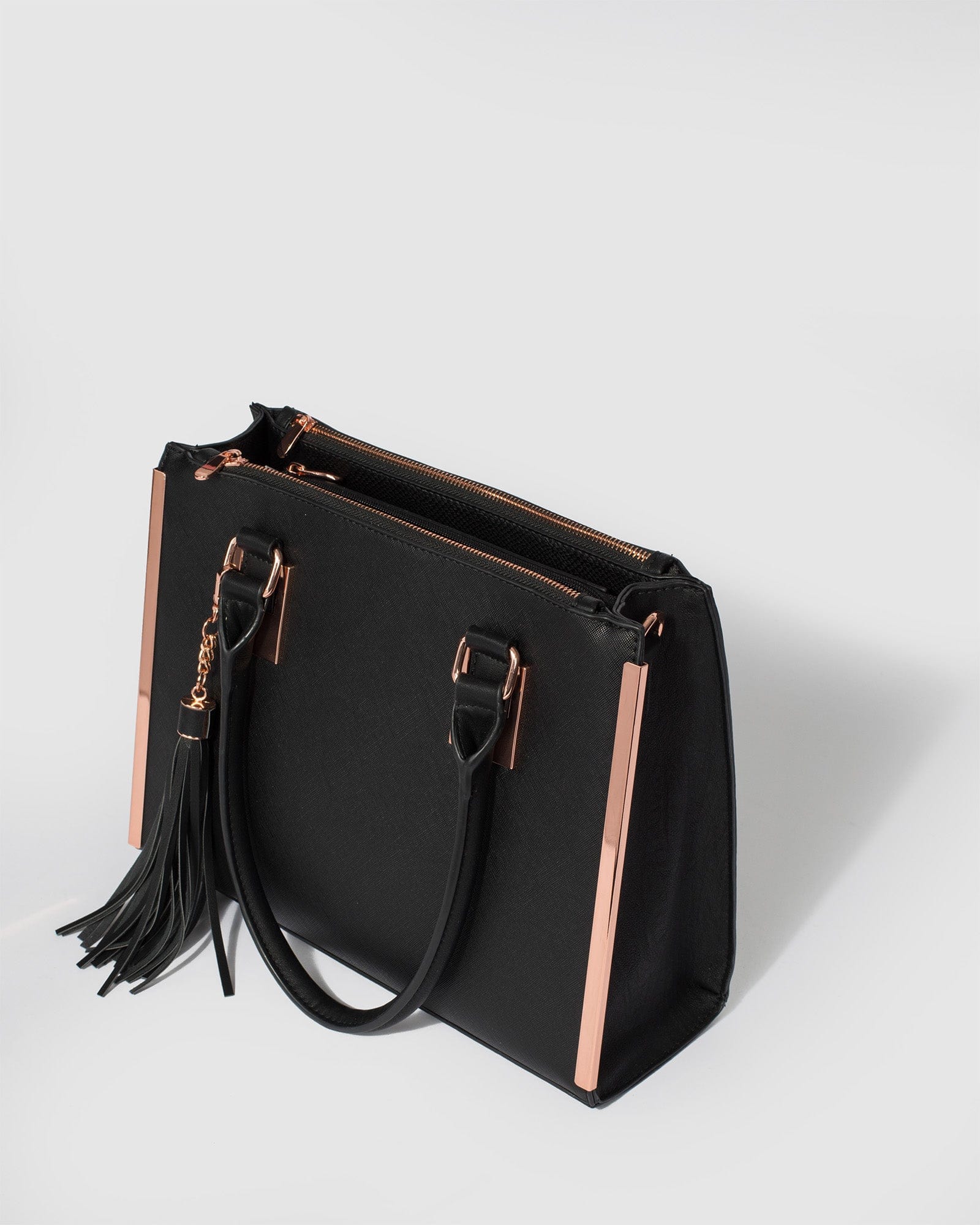 Black Lucy Square Hardware Tote Bag Online