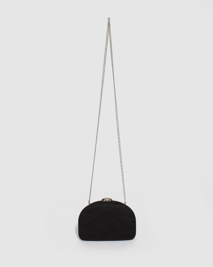 Colette by Colette Hayman Black Mia Chain Glitter Clutch Bag