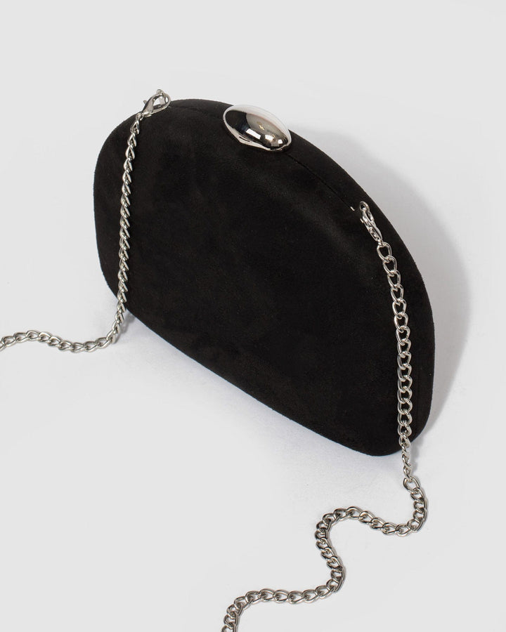 Colette by Colette Hayman Black Mia Chain Glitter Clutch Bag