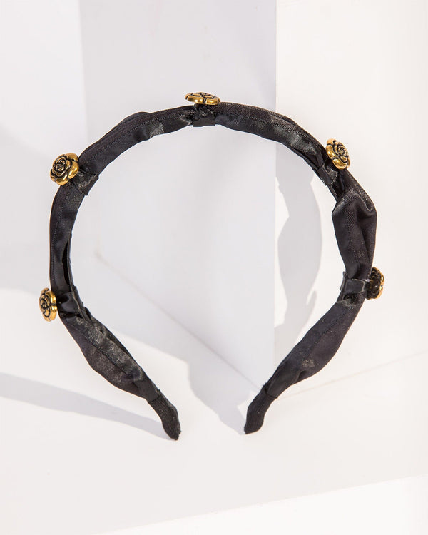 Colette by Colette Hayman Black Multi Flower Detail Headband