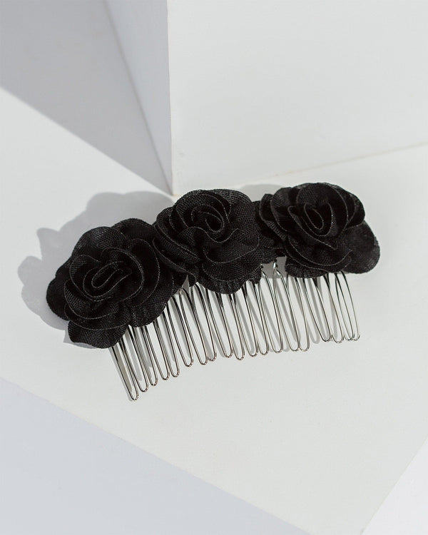 Colette by Colette Hayman Black Multi Flower Hair Comb