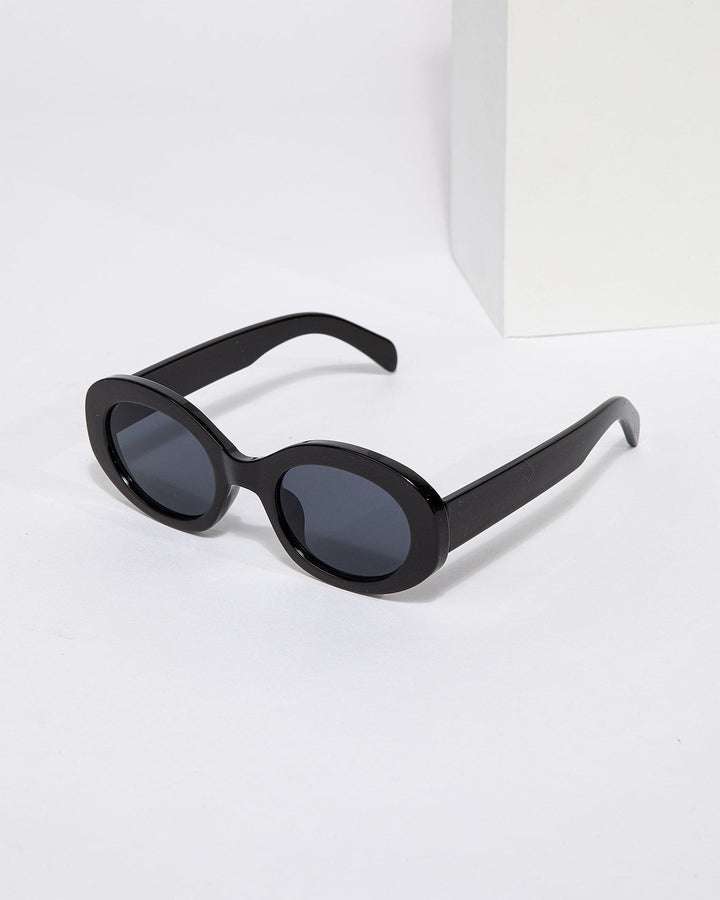 Colette by Colette Hayman Black Oval Shaped Sunglasses