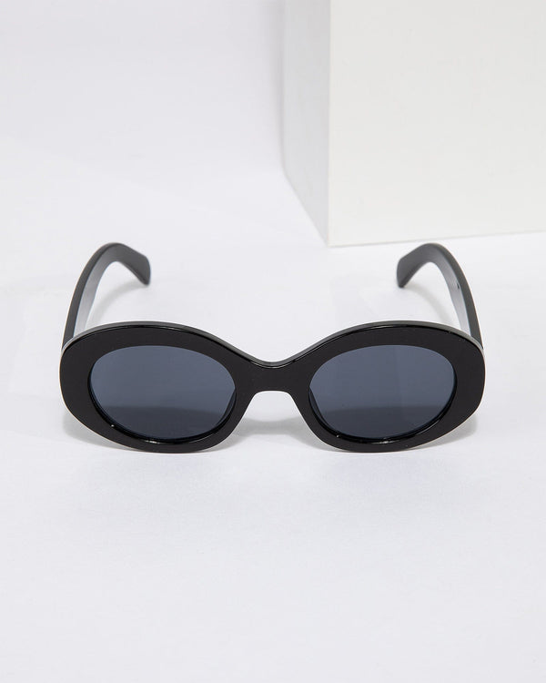 Colette by Colette Hayman Black Oval Shaped Sunglasses
