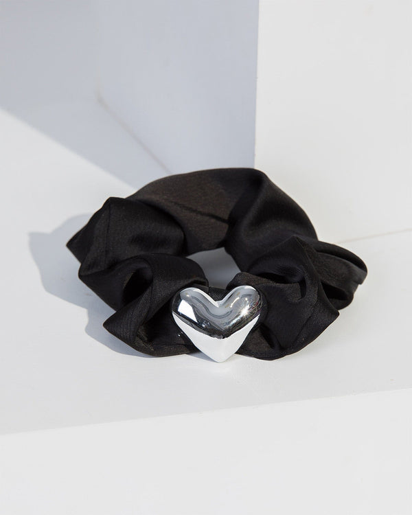 Colette by Colette Hayman Black Puffy Love Heart Scrunchie