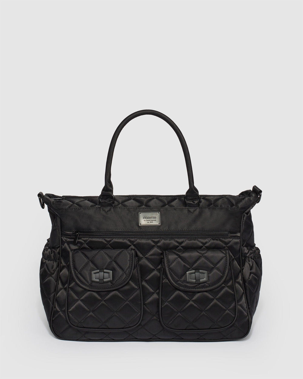 Black Quilted Baby Travel Bag