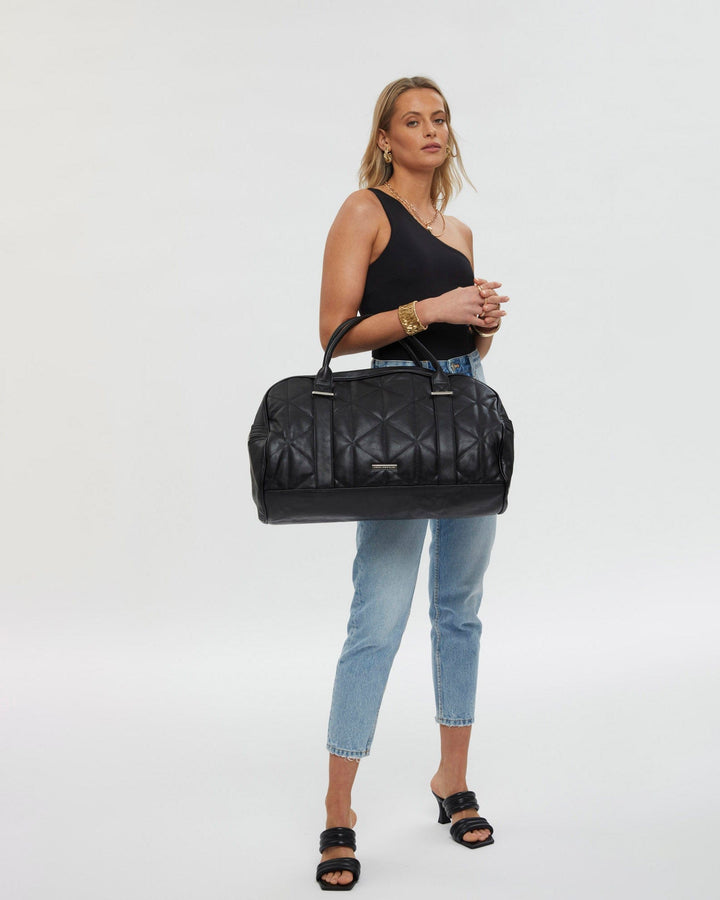 Colette by Colette Hayman Black Quilted Weekender Bag