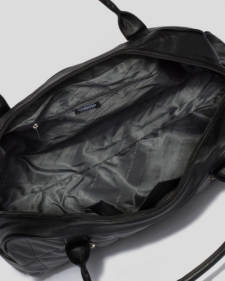 Colette by Colette Hayman Black Quilted Weekender Bag