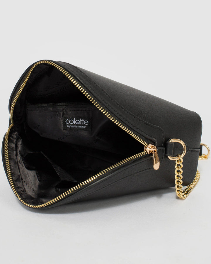 Colette by Colette Hayman Black Raina Embossed Crossbody Bag
