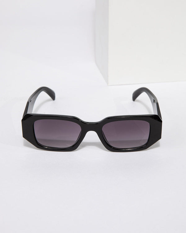 Colette by Colette Hayman Black Rectangular Sunglasses