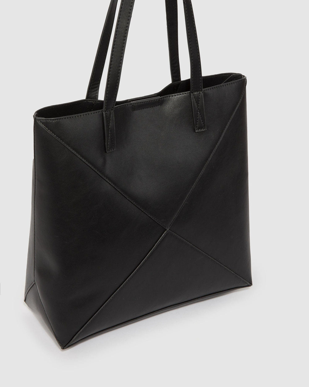 Black Selena Panel Tote Bag