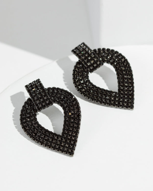 Colette by Colette Hayman Black Upside Down Crystal Earrings