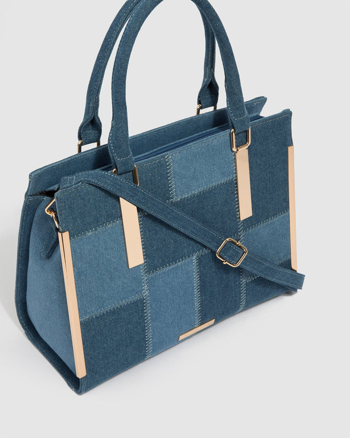 Colette by Colette Hayman Blue Andrea Patchwork Tote Bag