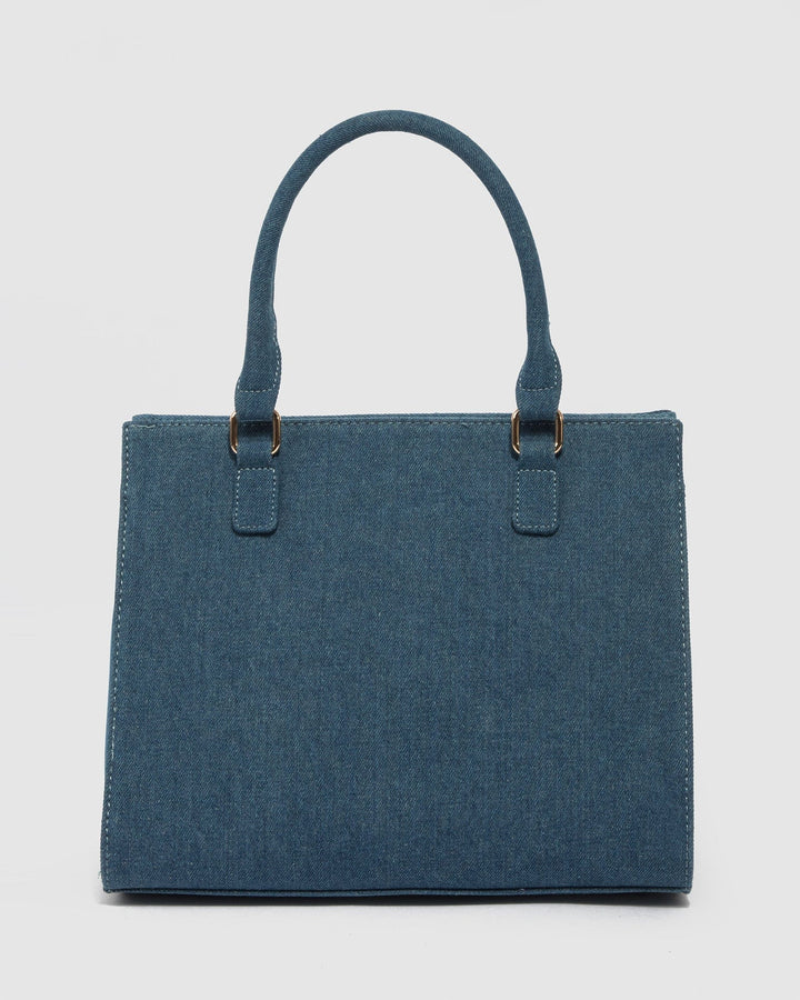 Colette by Colette Hayman Blue Andrea Patchwork Tote Bag