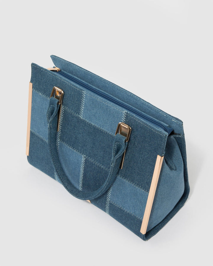 Colette by Colette Hayman Blue Andrea Patchwork Tote Bag