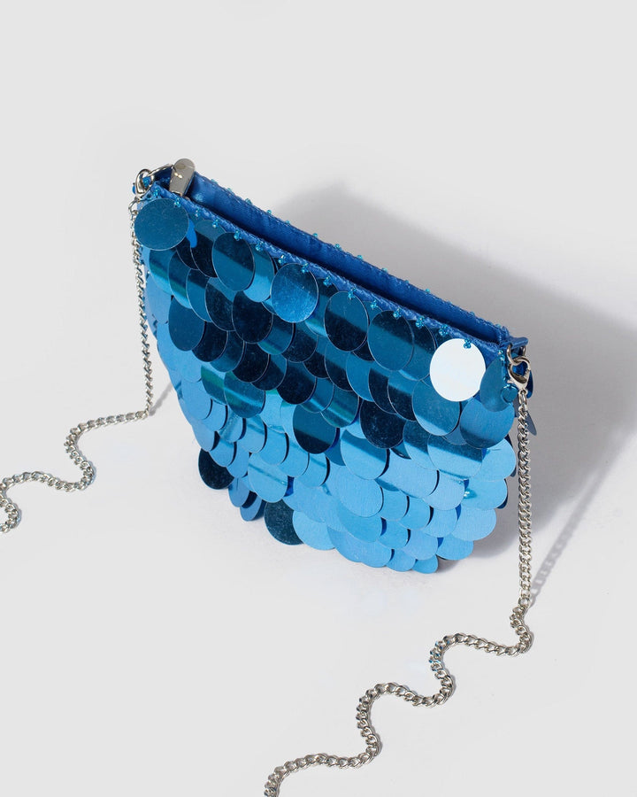 Colette by Colette Hayman Blue Ari Sequin Shoulder Bag