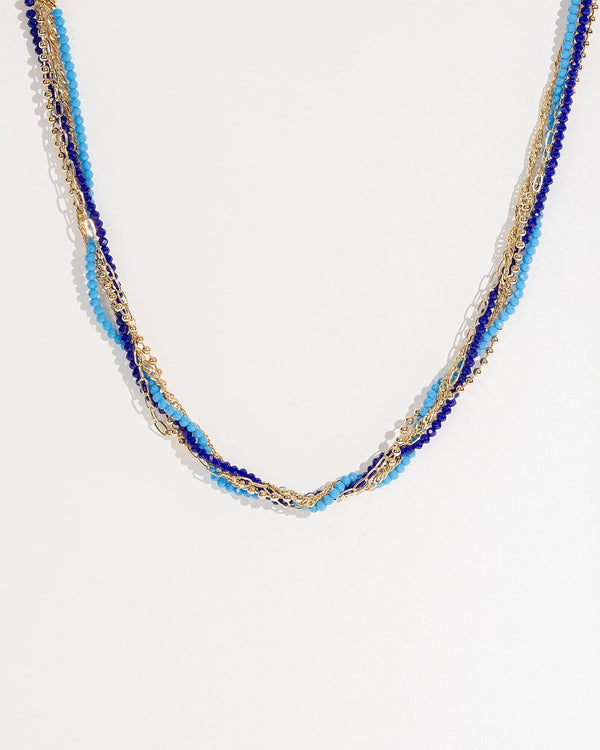 Colette by Colette Hayman Blue Beaded Twisted Necklace