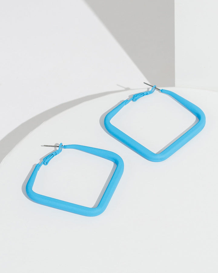 Colette by Colette Hayman Blue Coated Square Earrings