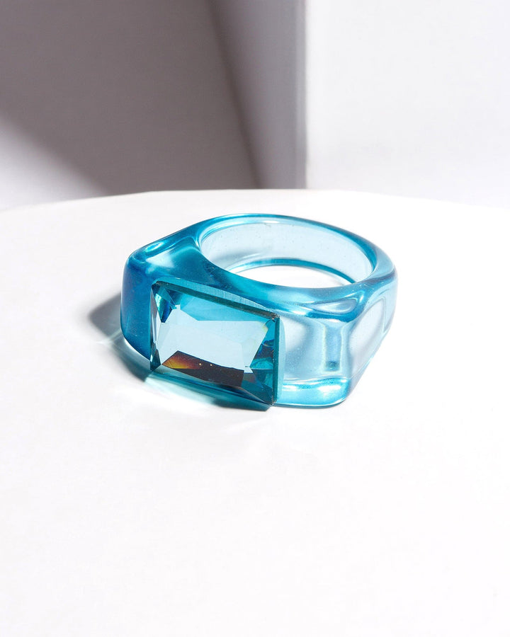 Colette by Colette Hayman Blue Crystal Acrylic Ring