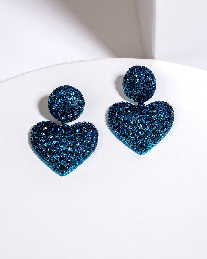 Colette by Colette Hayman Blue Crystal Heart Earrings