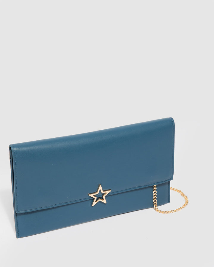 Colette by Colette Hayman Blue Dani Envelope Clutch Bag