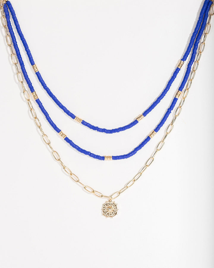 Colette by Colette Hayman Blue Layered Beaded Necklace