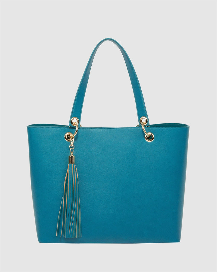 Colette by Colette Hayman Blue Posie Tassel Tote Bag