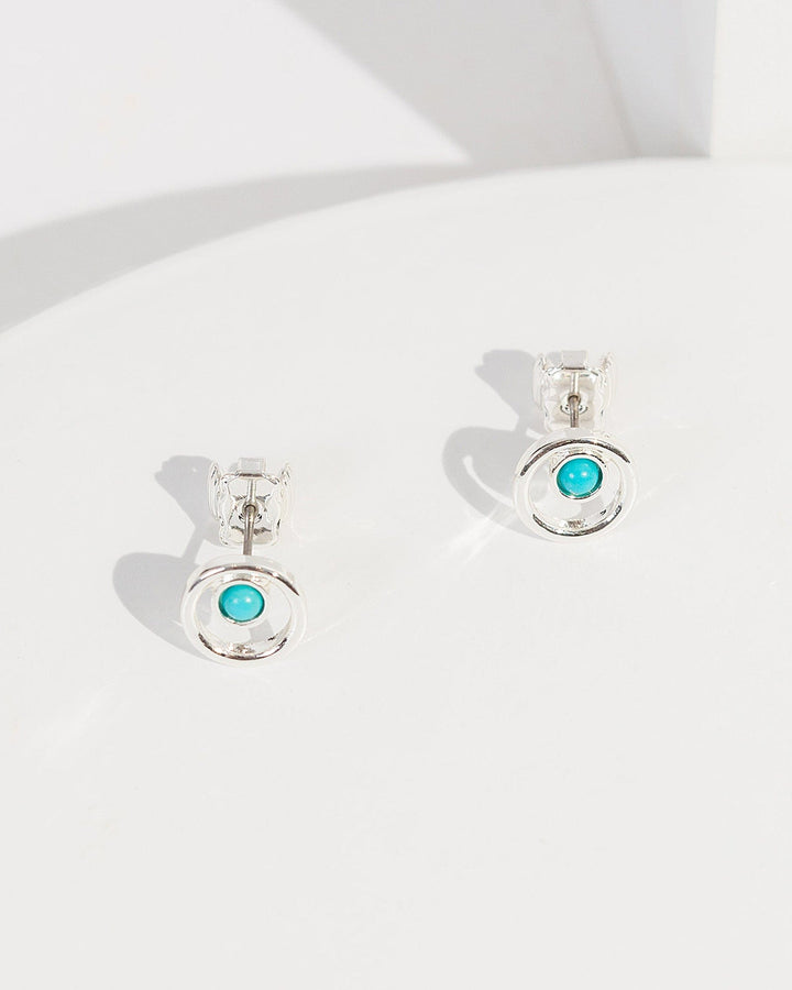 Colette by Colette Hayman Blue Semi Precious Stone Hoop Earrings