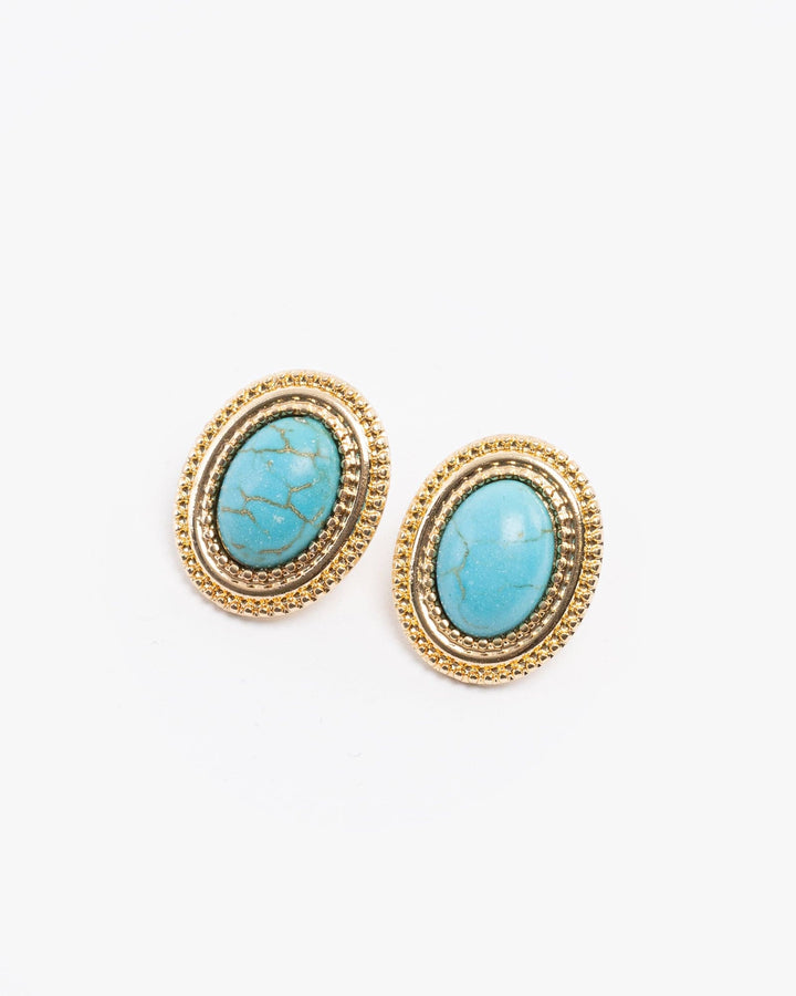 Colette by Colette Hayman Blue Stone Detail Stud Earrings