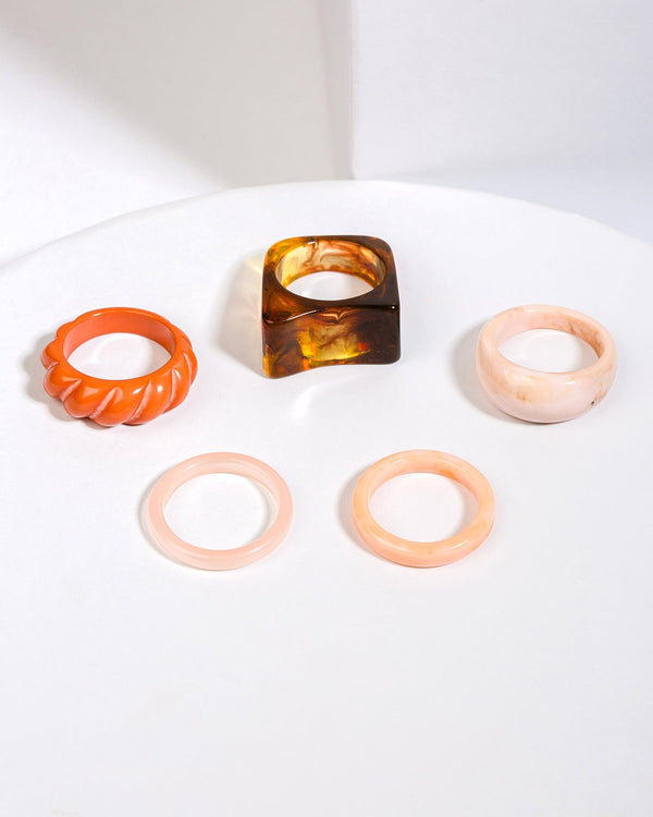Colette by Colette Hayman Brown Acrylic Mixed Ring Pack