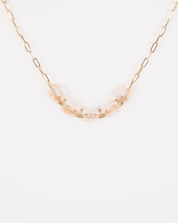 Colette by Colette Hayman Brown Chunky Acrylic Chain Necklace
