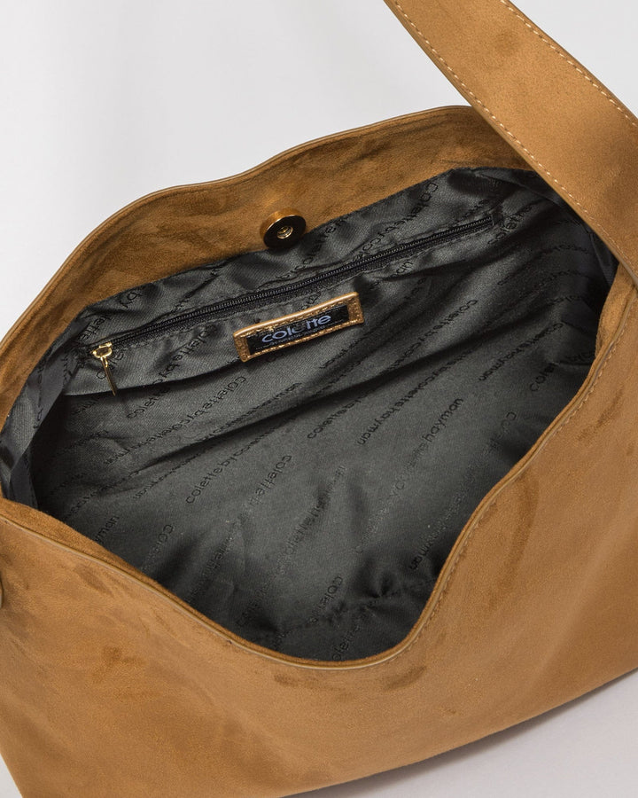 Colette by Colette Hayman Brown Olivia Suede Slouch Bag