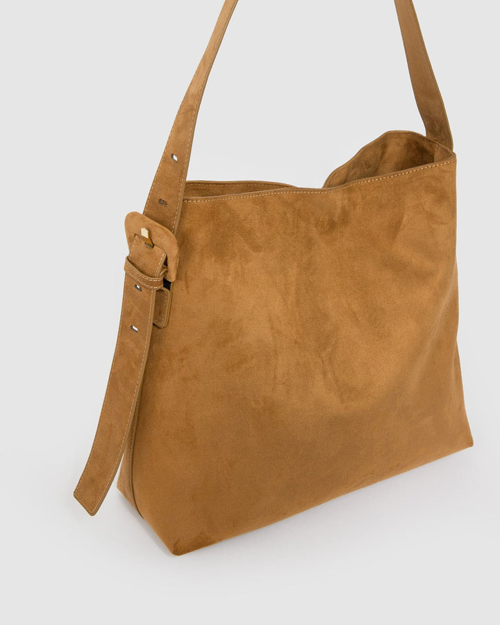 Colette by Colette Hayman Brown Olivia Suede Slouch Bag