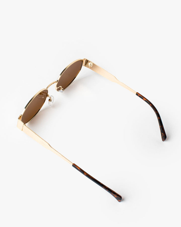 Colette by Colette Hayman Brown Oval Metal Detail Sunglasses