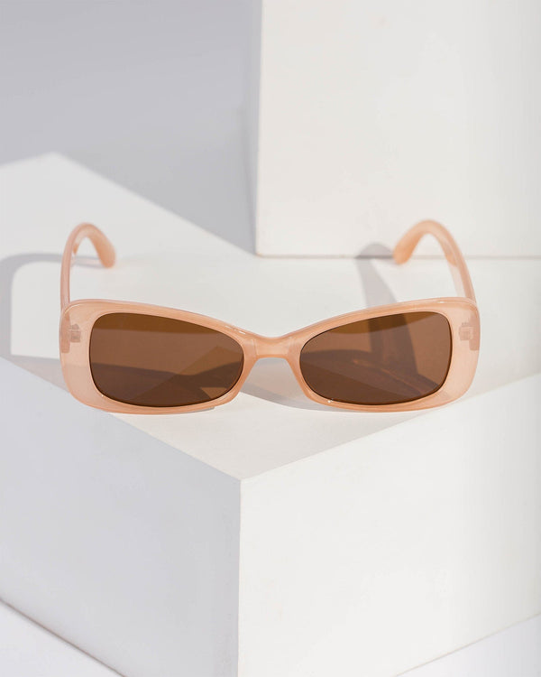 Colette by Colette Hayman Brown Rounded Cat Eye Sunglasses