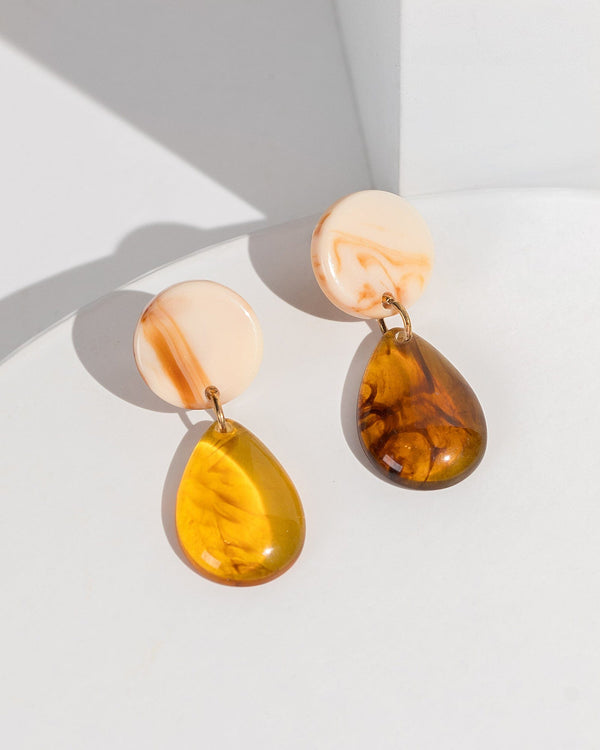 Colette by Colette Hayman Brown Translucent Drop Earrings