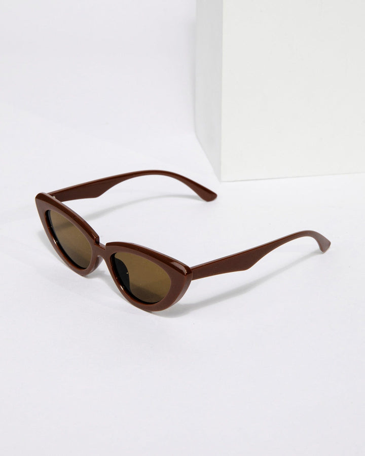 Colette by Colette Hayman Burgundy Cut-Out Cat-Eye Shape Sunglasses