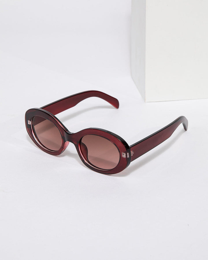 Colette by Colette Hayman Burgundy Oval Shaped Sunglasses