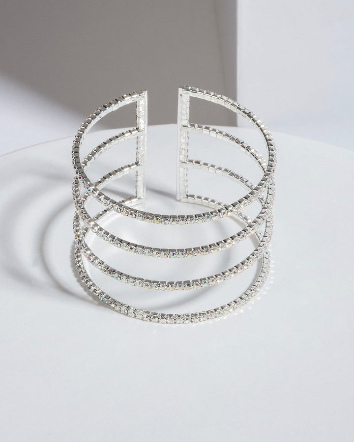 Colette by Colette Hayman Crystal 4 Row Cuff Bracelet