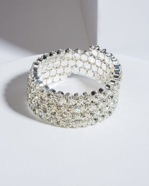 Colette by Colette Hayman Crystal 4 Row Cuff Bracelet