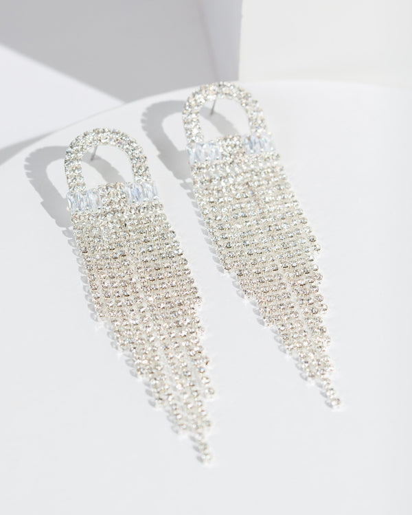 Colette by Colette Hayman Crystal Arch Tassel Earrings