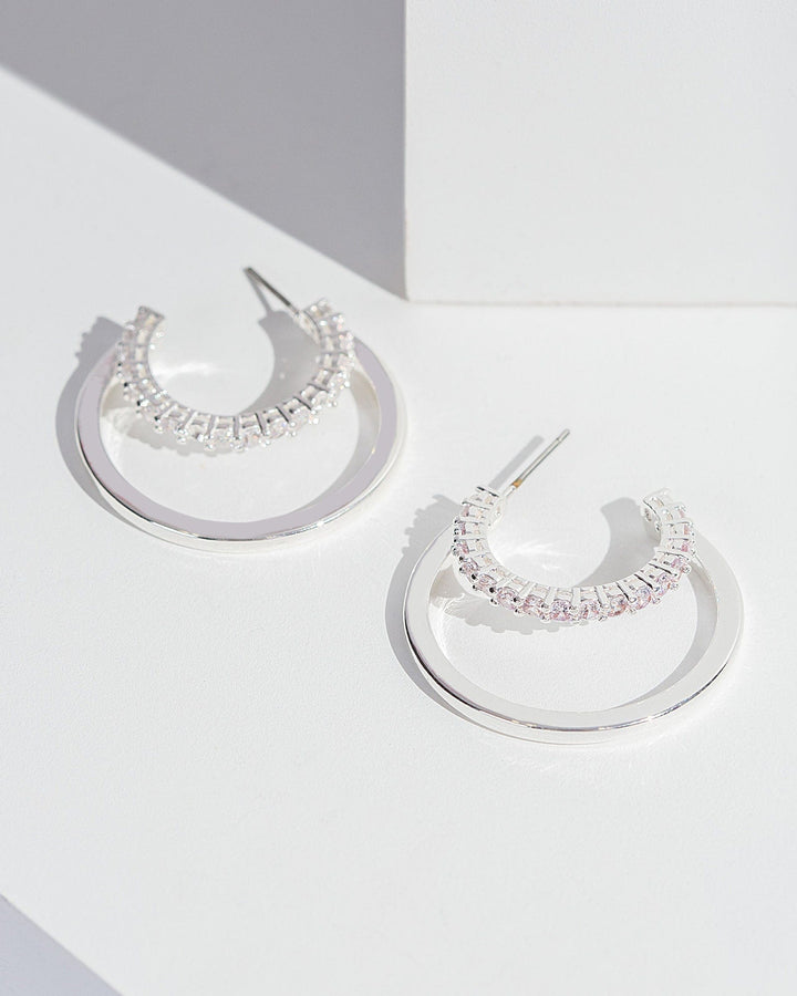 Colette by Colette Hayman Crystal Crystal Double Hoop Earrings