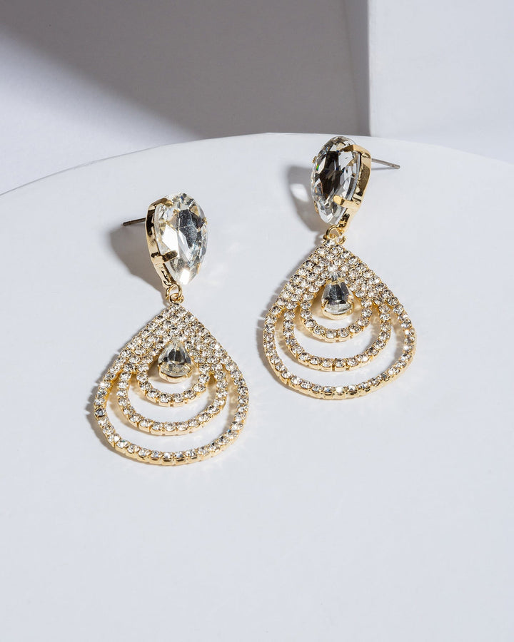 Colette by Colette Hayman Crystal Crystal Drop Chain Tiered Earrings