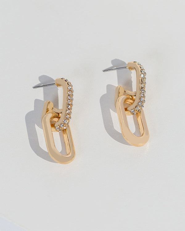 Colette by Colette Hayman Crystal Crystal Oval Linked Drop Earrings