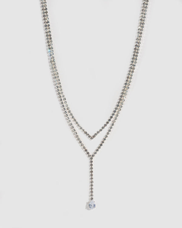 Colette by Colette Hayman Crystal Double Cup Chain Lariat Necklace