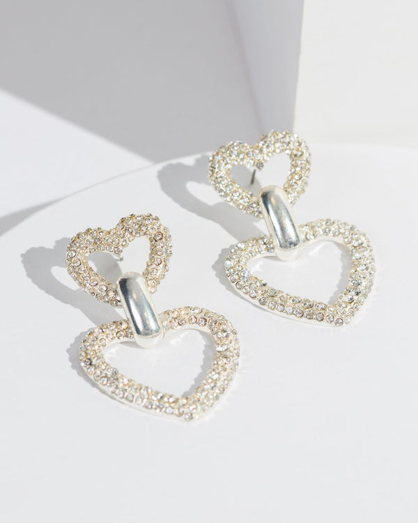 Colette by Colette Hayman Crystal Double Heart Earring Pack