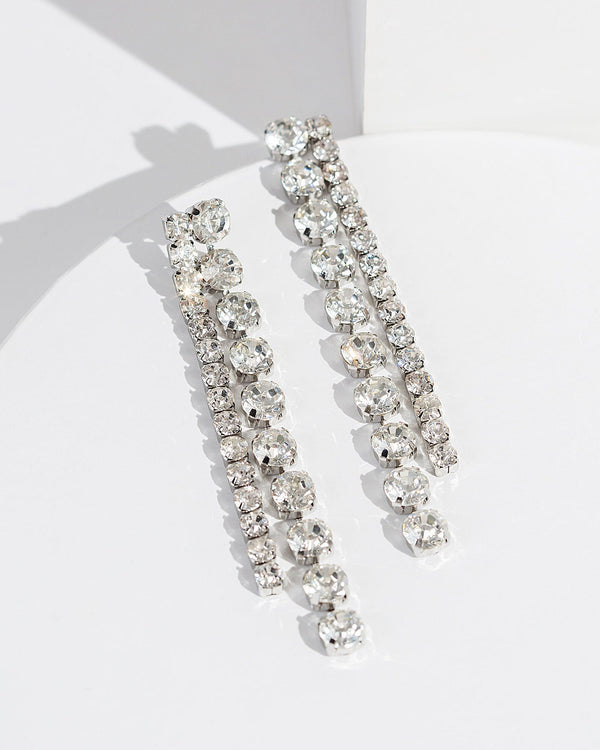Colette by Colette Hayman Crystal Double Row Earrings