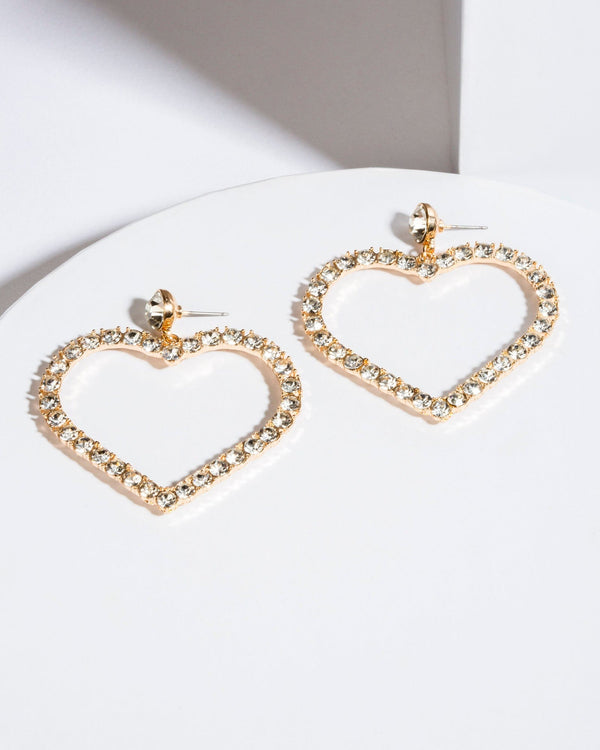 Colette by Colette Hayman Crystal Heart Shaped Drop Earrings