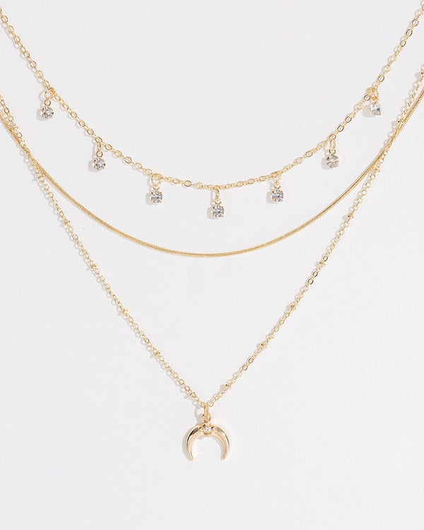 Colette by Colette Hayman Crystal Multi Pack Horn And Crystal Detail Necklace